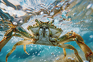 梭子蟹海鲜海货摄影图