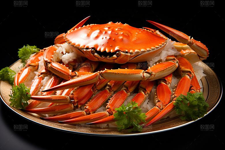 梭子蟹冰鲜食材摄影图