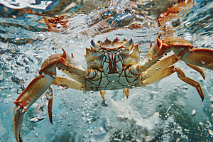 梭子蟹食材螃蟹摄影图
