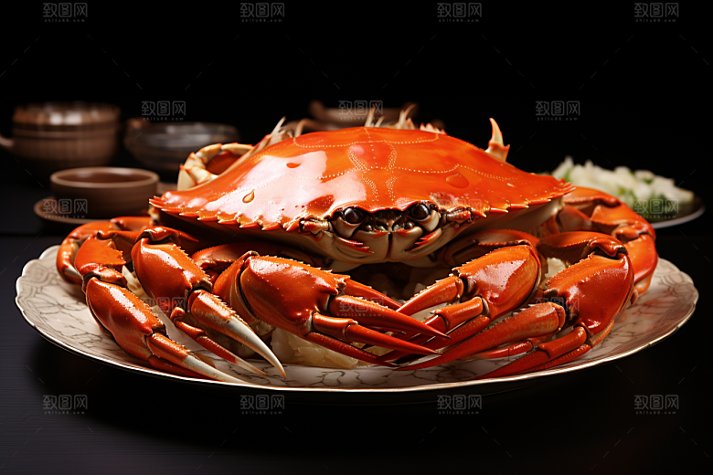 梭子蟹海鲜大海摄影图