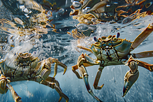 梭子蟹螃蟹食材摄影图