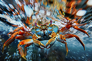 梭子蟹螃蟹海货摄影图