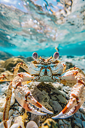 梭子蟹食材螃蟹摄影图