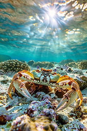 梭子蟹海蟹食材摄影图