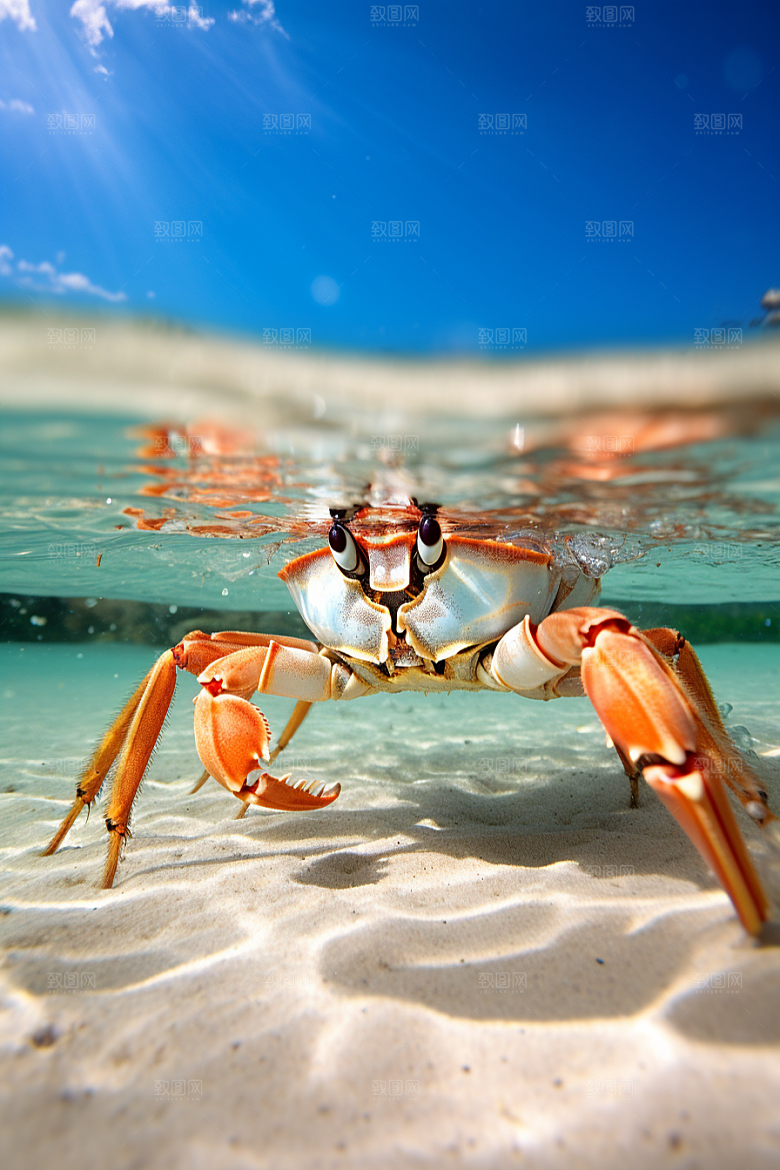 梭子蟹大海海洋摄影图