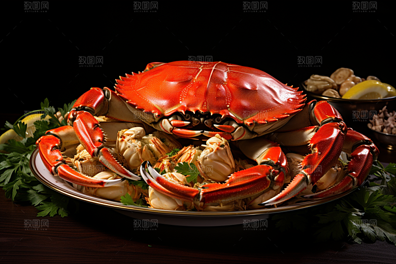 梭子蟹美食海蟹摄影图