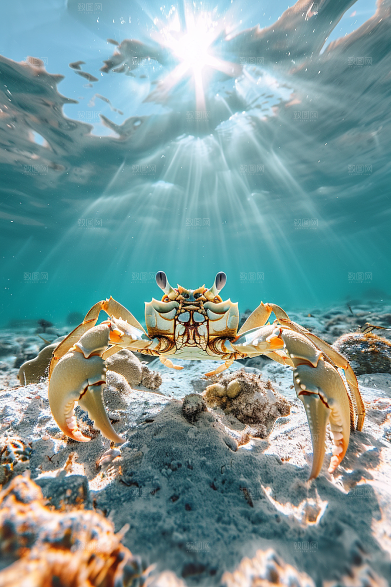 梭子蟹海鲜海洋摄影图
