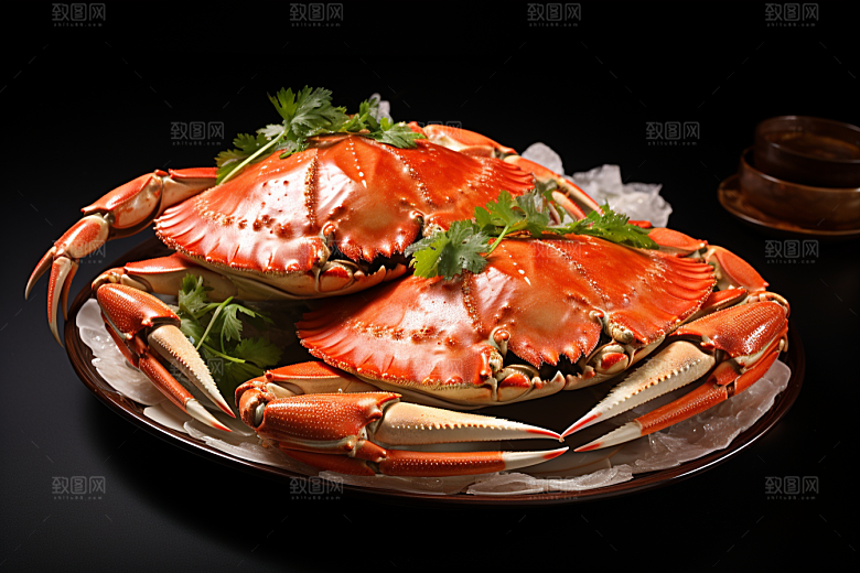梭子蟹海货美食摄影图