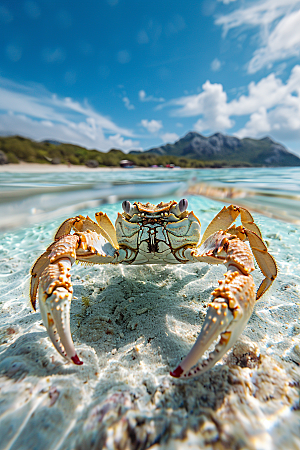 梭子蟹美食螃蟹摄影图