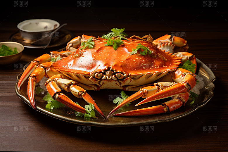 梭子蟹美食海洋摄影图