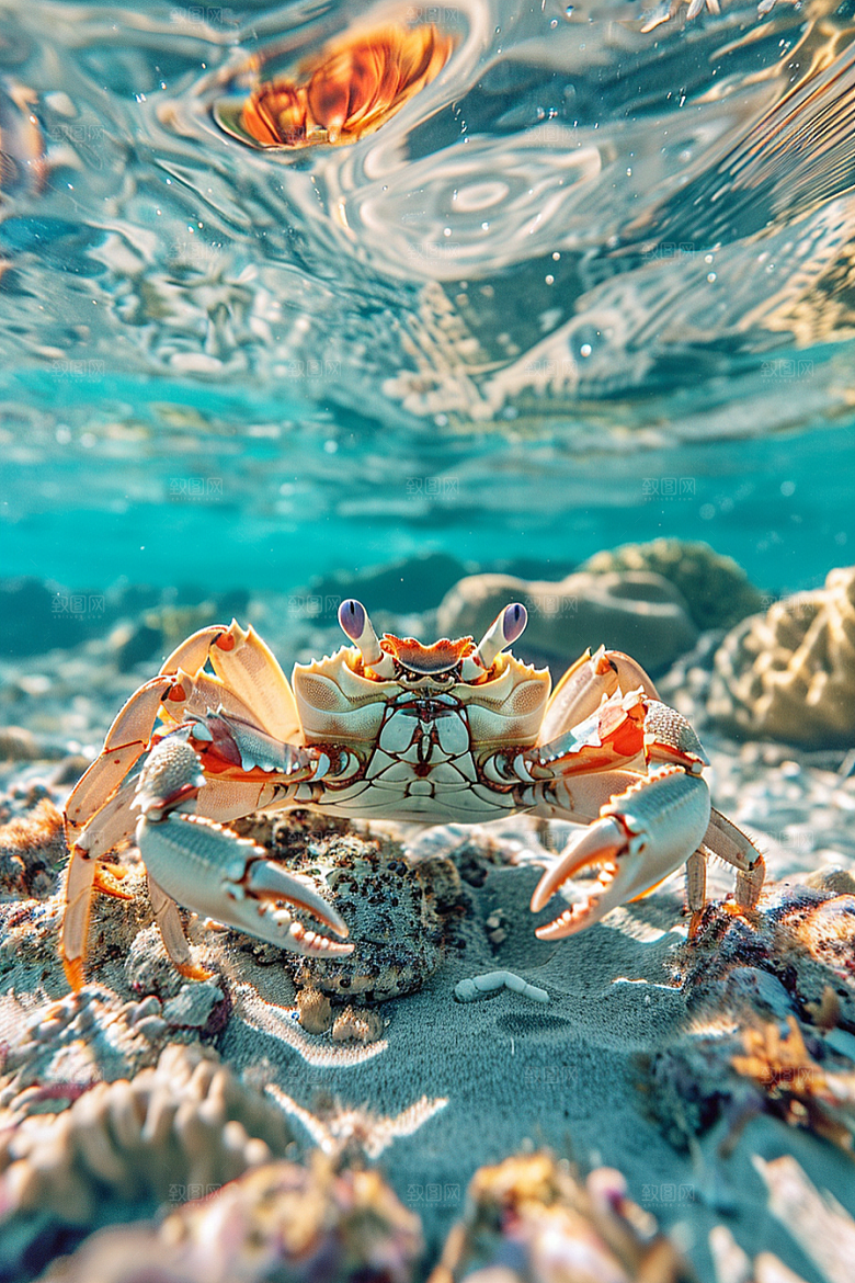 梭子蟹海洋海货摄影图