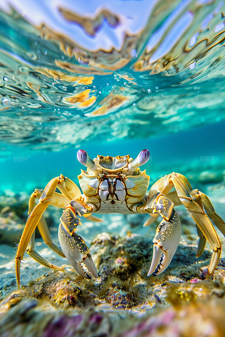 梭子蟹海蟹海鲜摄影图