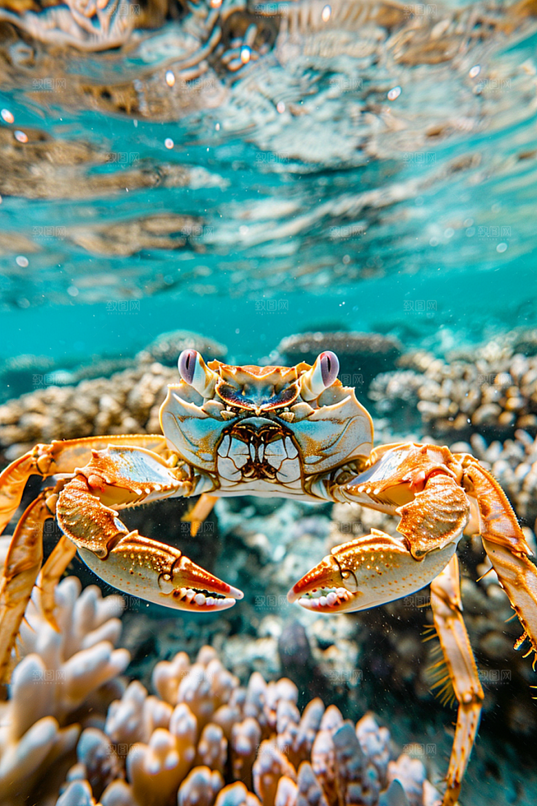 梭子蟹冰鲜海鲜摄影图