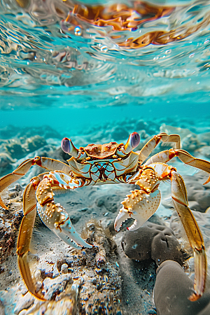 梭子蟹美食海蟹摄影图