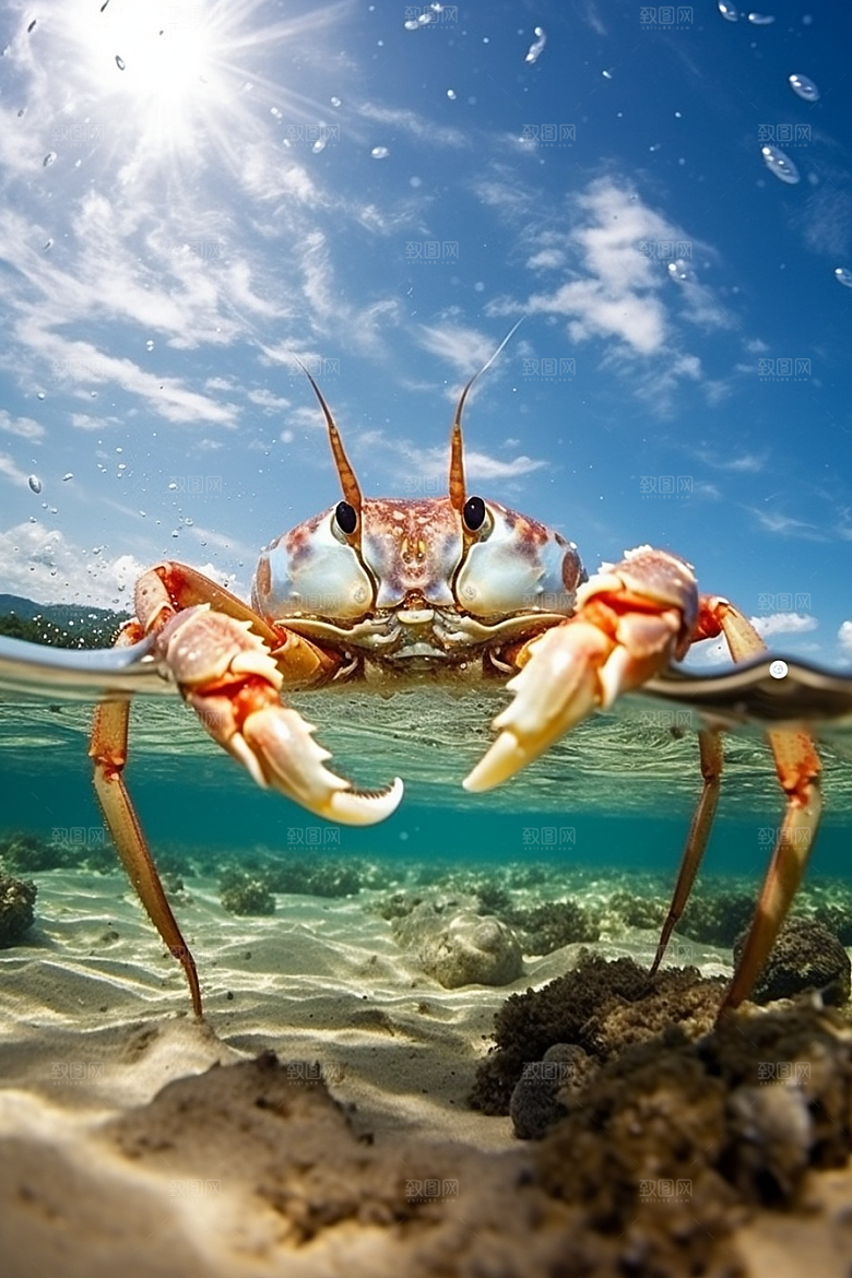 梭子蟹海货大海摄影图