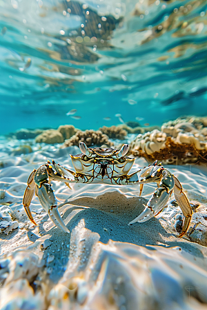 梭子蟹螃蟹海蟹摄影图