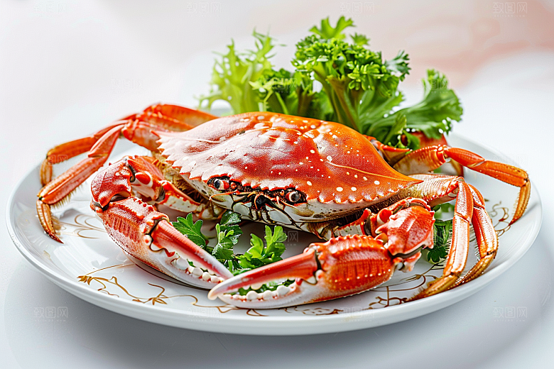 梭子蟹美食食材摄影图