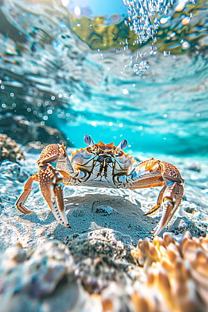 梭子蟹海鲜海蟹摄影图