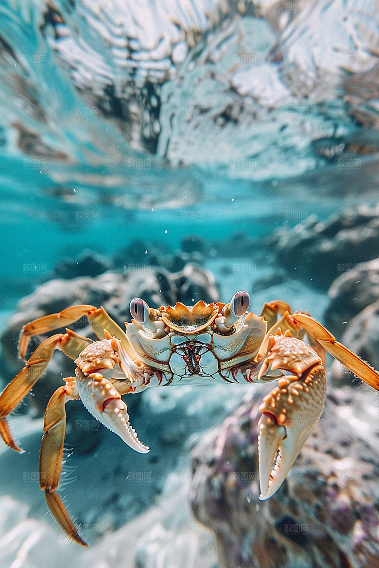 梭子蟹海蟹海洋摄影图