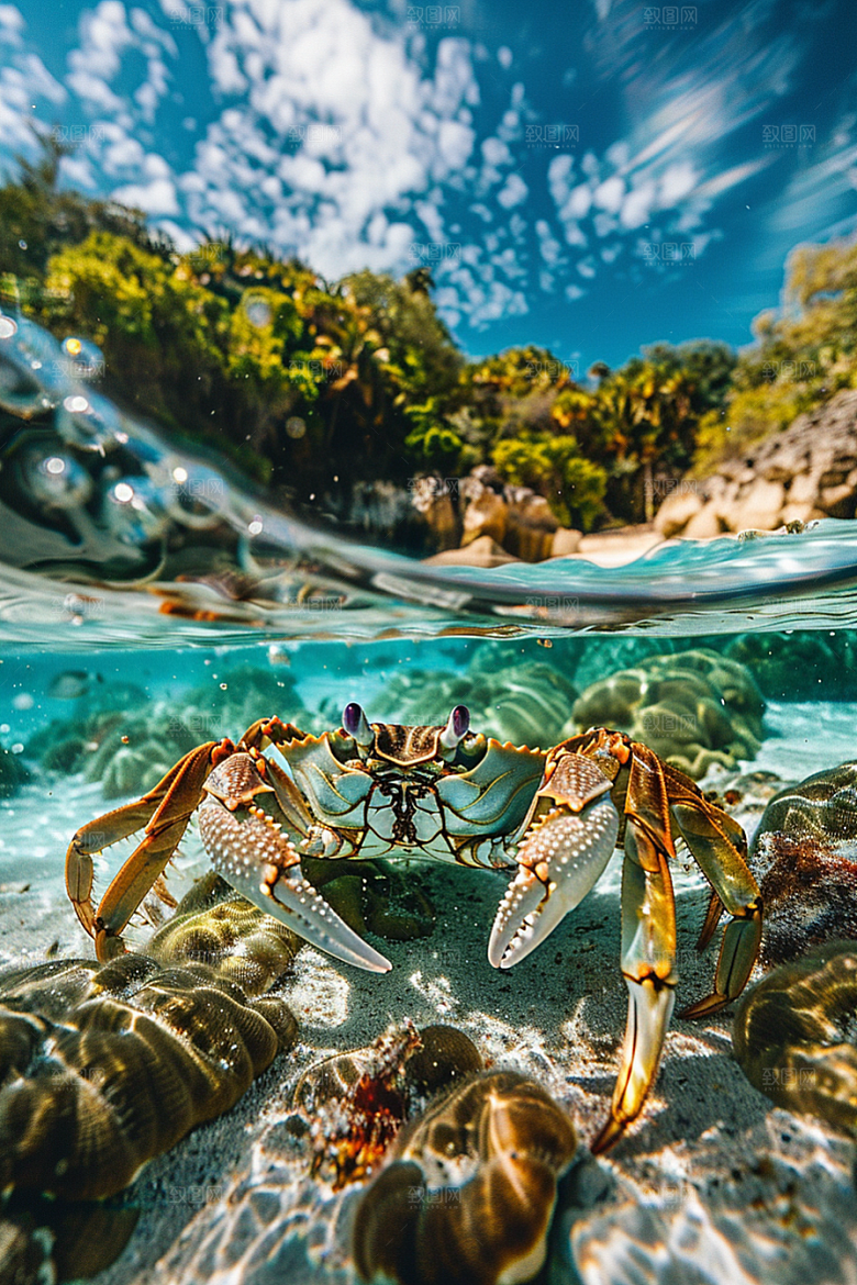梭子蟹海洋食材摄影图