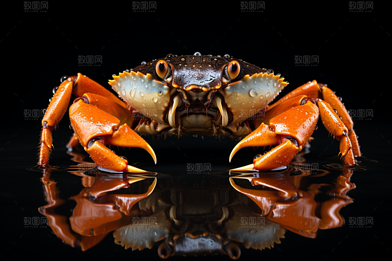 梭子蟹海鲜海洋摄影图