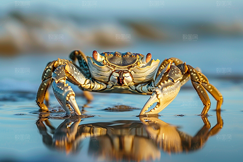 梭子蟹海货美味摄影图