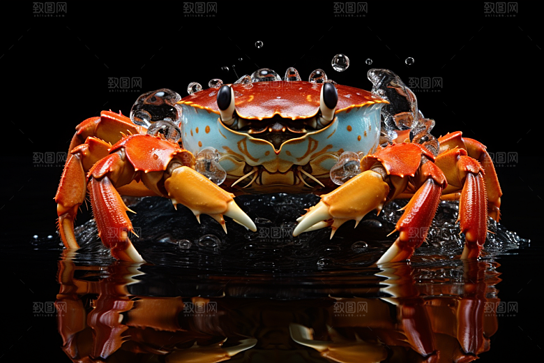 梭子蟹大海食材摄影图