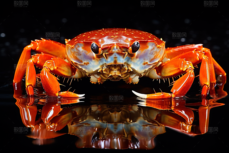 梭子蟹螃蟹美食摄影图