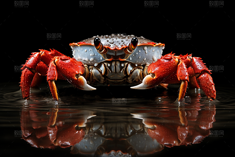 梭子蟹美味食材摄影图