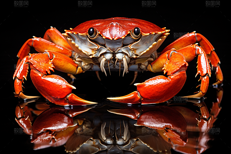 梭子蟹美食冰鲜摄影图
