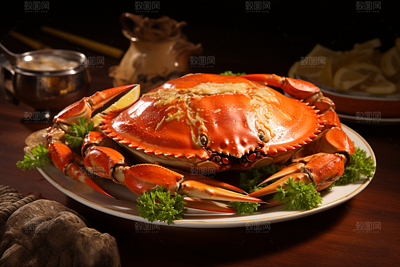 梭子蟹食材海货摄影图