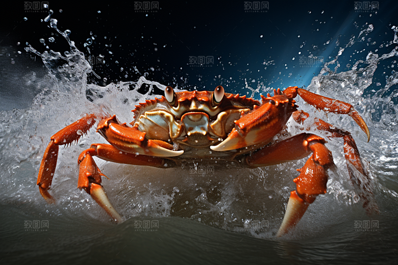 梭子蟹海货美味摄影图