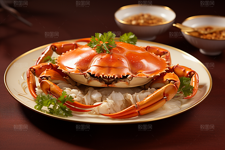梭子蟹食材高清摄影图