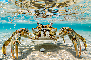 梭子蟹螃蟹高清摄影图