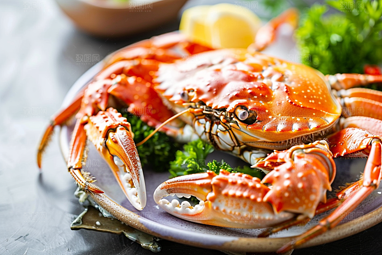 梭子蟹海货食材摄影图
