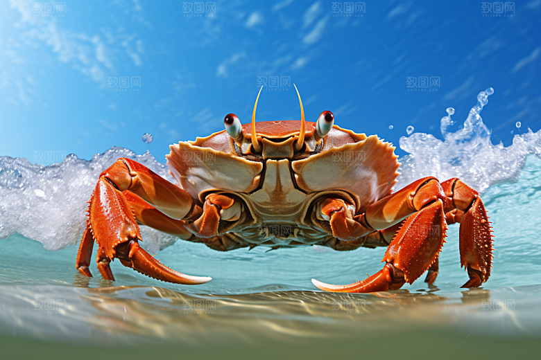 梭子蟹美食大海摄影图