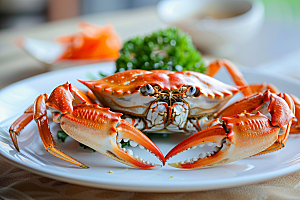梭子蟹海鲜美食摄影图