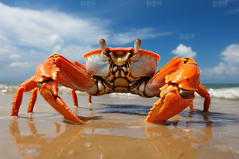 梭子蟹食材美味摄影图