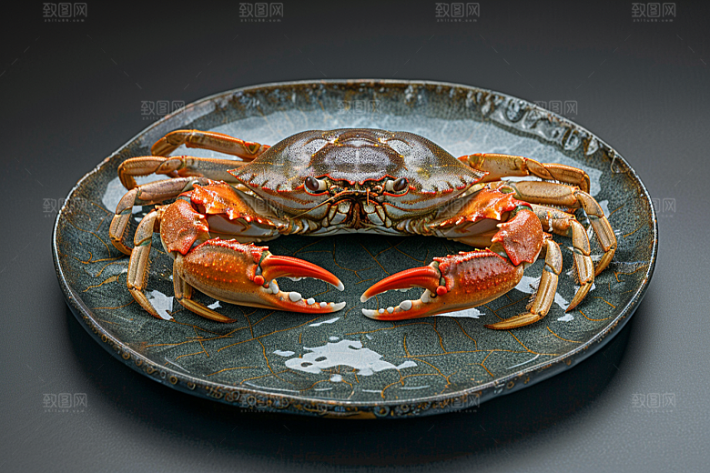 梭子蟹海鲜美食摄影图