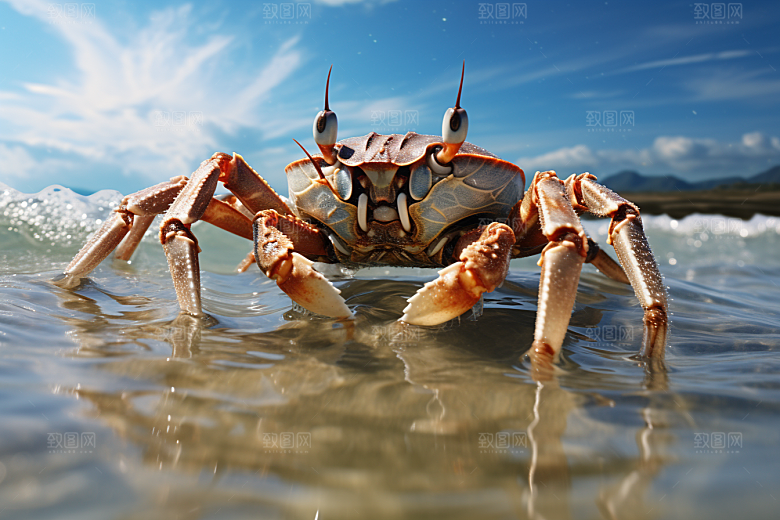 梭子蟹海洋大海摄影图