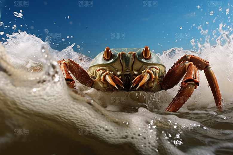 梭子蟹大海海洋摄影图
