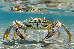 梭子蟹海洋海蟹摄影图