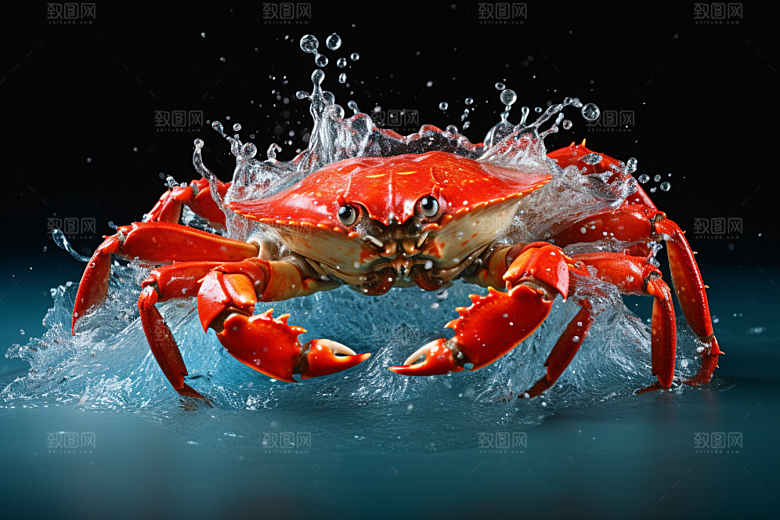 梭子蟹海货海洋摄影图
