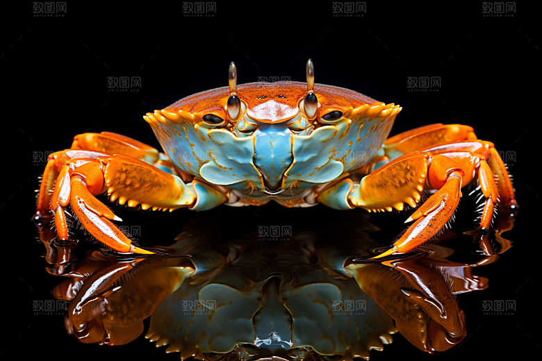 梭子蟹海货食材摄影图