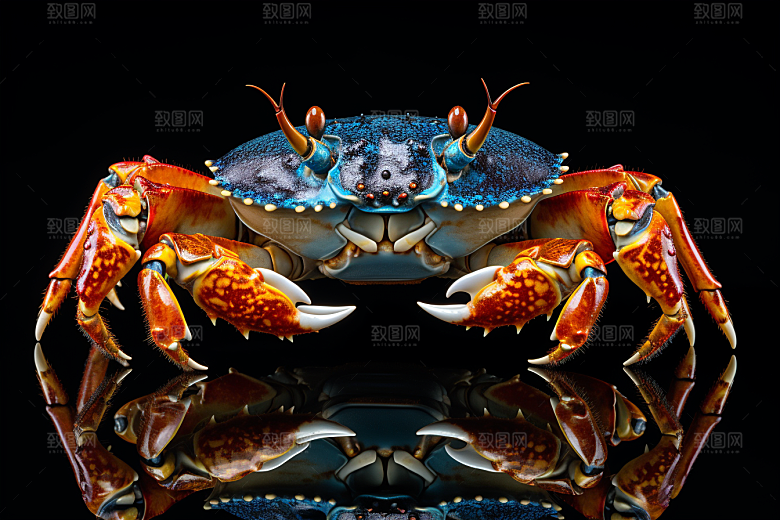 梭子蟹海洋美食摄影图
