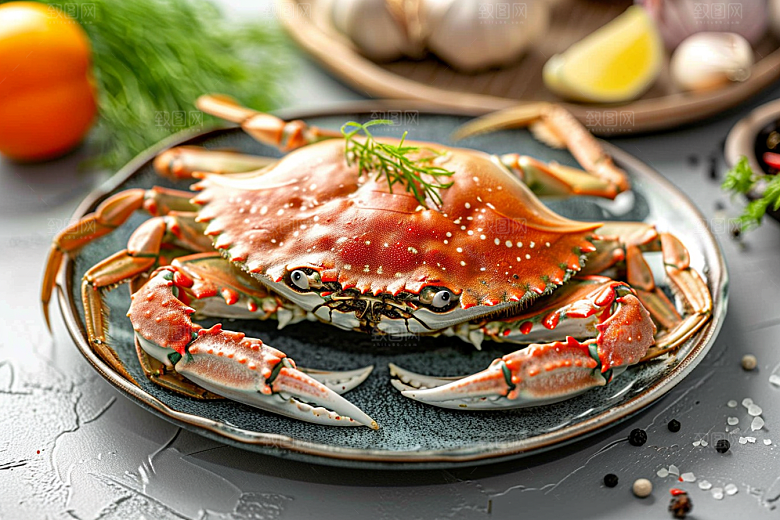 梭子蟹食材海蟹摄影图