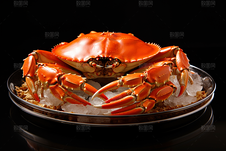 梭子蟹冰鲜大海摄影图