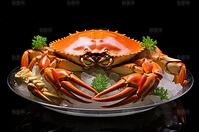 梭子蟹大海美味摄影图