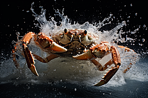 梭子蟹海鲜食材摄影图