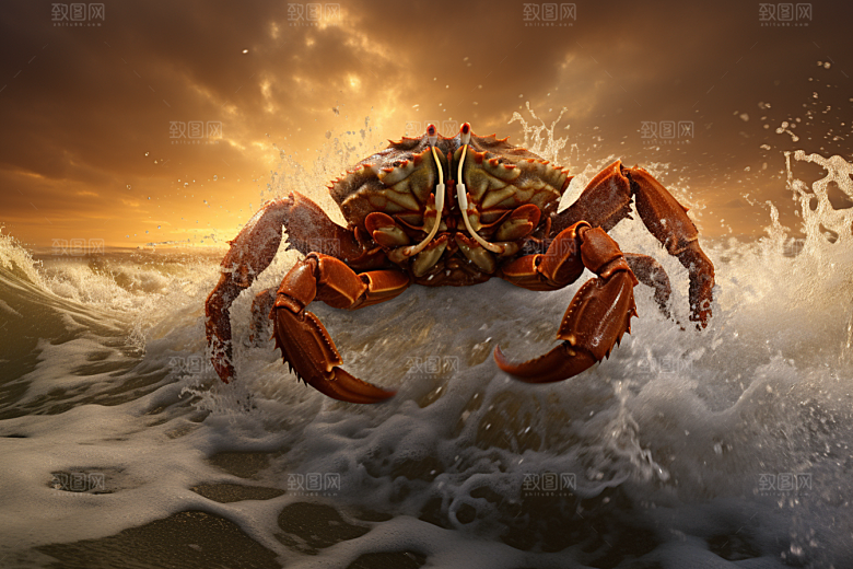 梭子蟹高清美食摄影图